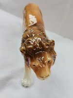 Porcelán oroszlán figura, jelzett vintage porcelán dísz,régi oroszlán szobor, különleges ajándékok