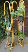 Space-separating flower stand foldable, adjustable bamboo, rattan