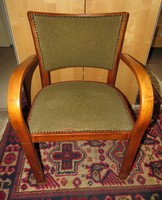 Art deco hajlított karfás kárpitozott szék öblös, nagy méretű eladó