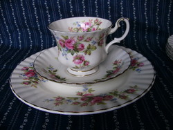 A08 royal albert moss rose three-piece breakfast set (5 sets)