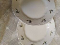 Zsolnay plate with blue peach flowers 19 cm 1 piece