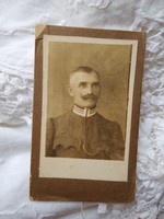Antique sepia cdv / business card / hardback photo portrait of man in uniform circa 1900