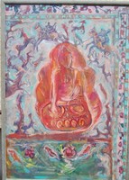 Buddha és a  lovasok Darmo Éva festménye