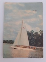 Retro postcard of Balaton sailing ship old postcard