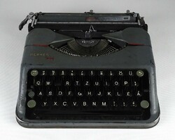 1I949 old hermes baby swiss typewriter with carrying case