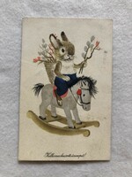 Old drawn Easter postcard - drawing by Károly Reich
