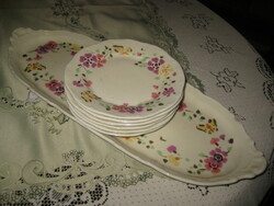 Hollóházi Dessert Set, marked
