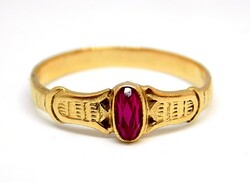 Piros köves vörös arany gyűrű (ZAL-Au111774)