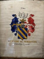 Simkovits /Sinkovits/ 1800-as évek !!! Nemes Nemzetség  Czimere  !!!