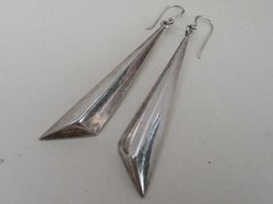 Beautiful long handmade silver earrings