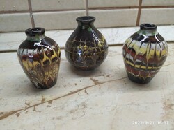 Small glazed ceramic vase 3 pieces for sale!