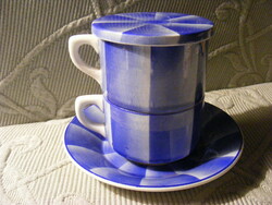 Art deco coffee cup with filter and lid