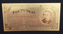 24 Kt gold ten peng banknote