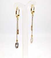 Tricolor gold dangling earrings (zal-au109351)