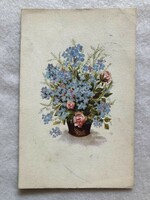 Old floral postcard - drawing by András Máté