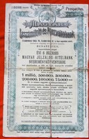 Magyar Leszámítoló és Pénzváltóbank nyeremény kötvény 1908 sérült, ragasztott .