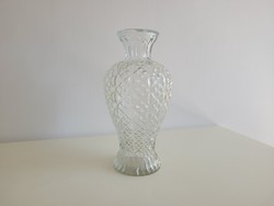Old vintage large size thick art deco glass vase 31.5 cm glass vase