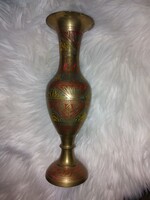 Old beautiful large painted copper Indian vase height 32cm. There is no minimum price from HUF 1!