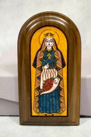 Erzsébet Kovács: fire enamel image of St. Elizabeth
