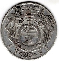 Ezüst Osztrák államok/ Salzburg /Érsekség/Hieronymus 1781 20Kr "M"Ag