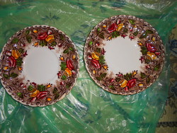 2 French antiol majolica plates- the price for the two pieces is 16 cm