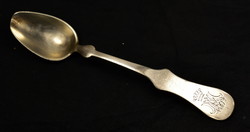 1868! 13 Latos antique crown monogrammed silver teaspoon!