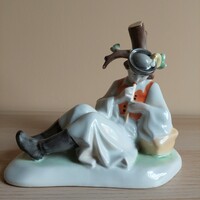 Ritkább gyűjtői  alkotói jelzésű Zsolnay Furulyázó juhász figura