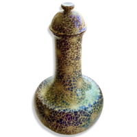 Antik, eozinos Zsolnay fedeles váza