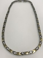 Gold-plated stainless steel necklace with crystal eyes, 44 cm long