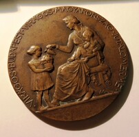 Antique old floral budapest floral Hungary award medal 1930 minted bronze madarassy walter