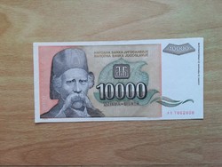 Jugoszlávia 10000 Dinar 1993 EF