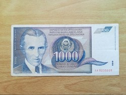 Jugoszlávia 1000 Dinar 1991