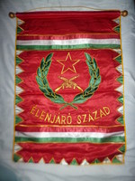 Régi nagyméretű kádár kor katonai zászló élenjáró század 59x40