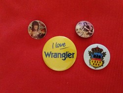 Retro 1980's Flea Market Badges Rambo Status Quo Wrangler Together As Pictures