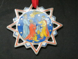 Rosenthal áttört porcelán három királyok betlehemes karácsonyi csillag, dísz