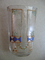 Antique Art Nouveau drinking cure glass, souvenir glass Balatonfüred
