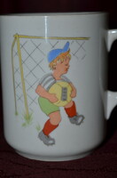 Zsolnay football player mug for children ( dbz 0042 )
