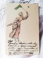 Lepkevadász, grafikus művészlap 1900-ból.   /155/