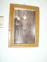 Fiú katona ruhában - fotó keretben - 1946