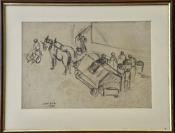 Géza Vörös (1897-1957): Garbage collector, 1950