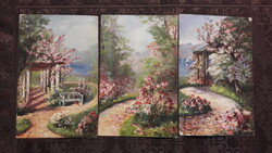 Japanese garden antique postcard (m2706)