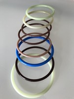 Retro colorful plastic bracelets, 8 pcs, 6.7 cm inner diameter