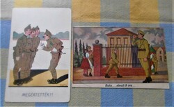Vicces  katonai képeslapok Színes T1