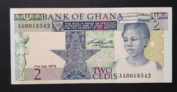 Ghana 2 Cedis 1979 Unc