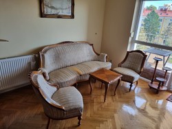 Baroque style sofa with two armchairs and table for sale