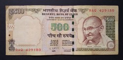 India 500 Rupees 2011 F