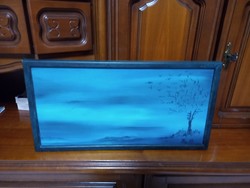 Painting - blue loneliness - 55x28.5 cm with frame