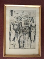 Rare Hincz Gyula etching!! (Large size)
