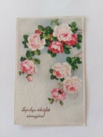 Old postcard floral postcard rose