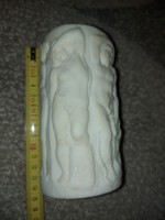 Olasz, márvány díszpohár, akt faragással, 14 cm magas